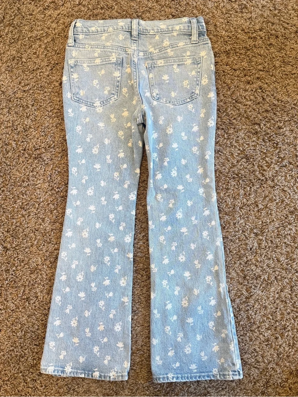 Old Navy Light Blue Jeans with White Floral Print